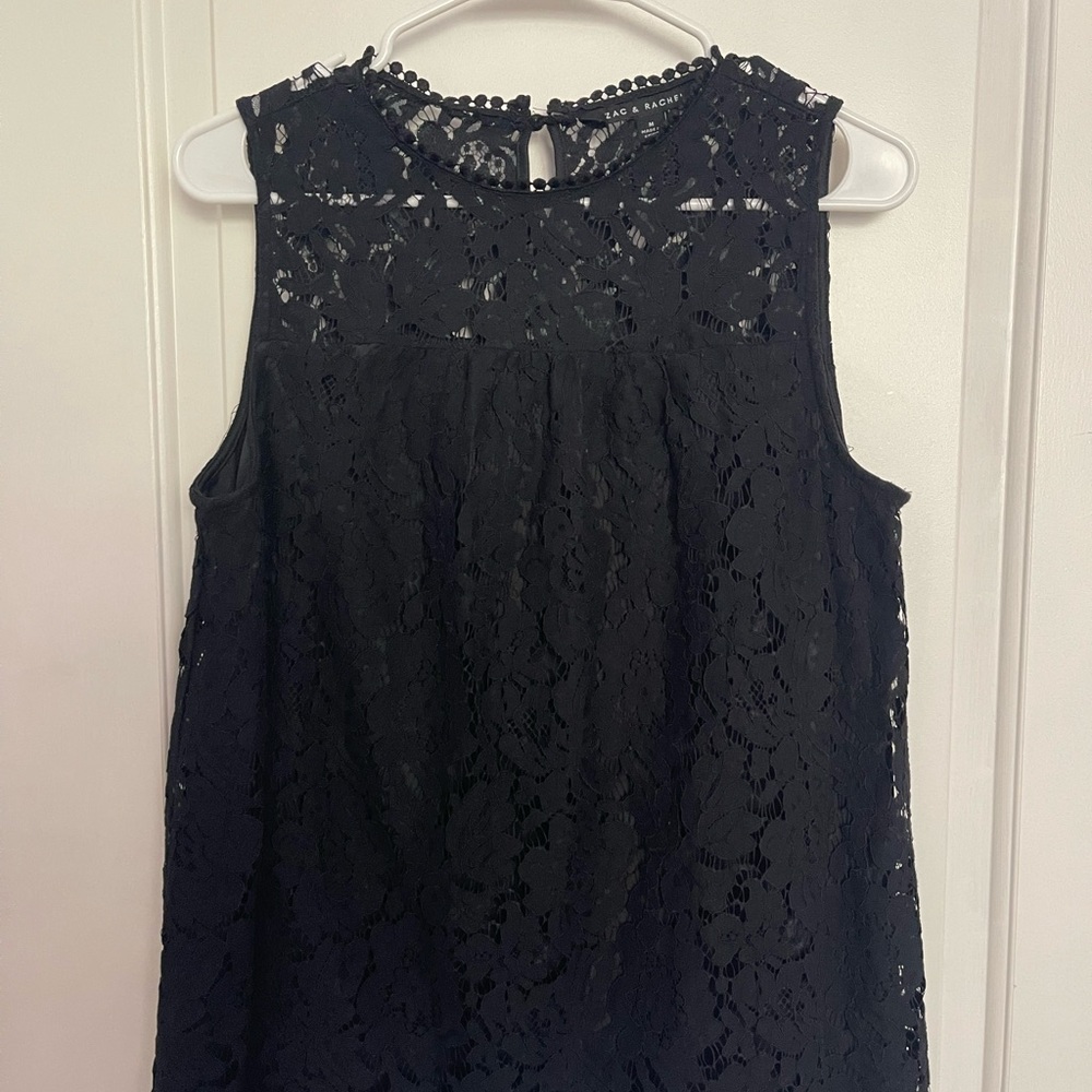 Zac & Rachel Black Lace Sleeveless Blouse